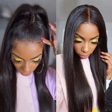 Ali Annabelle Glueless Straight Virgin Hair 4x4 13x4 Human Hair Lace Closure Frontal Wig